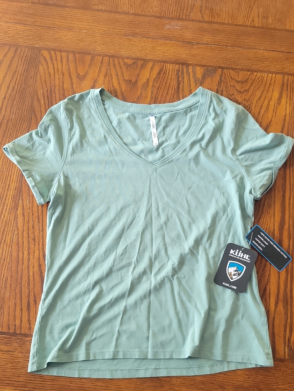 Kuhl Women's V‑Neck Short Sleeve Tee in Sage Green
